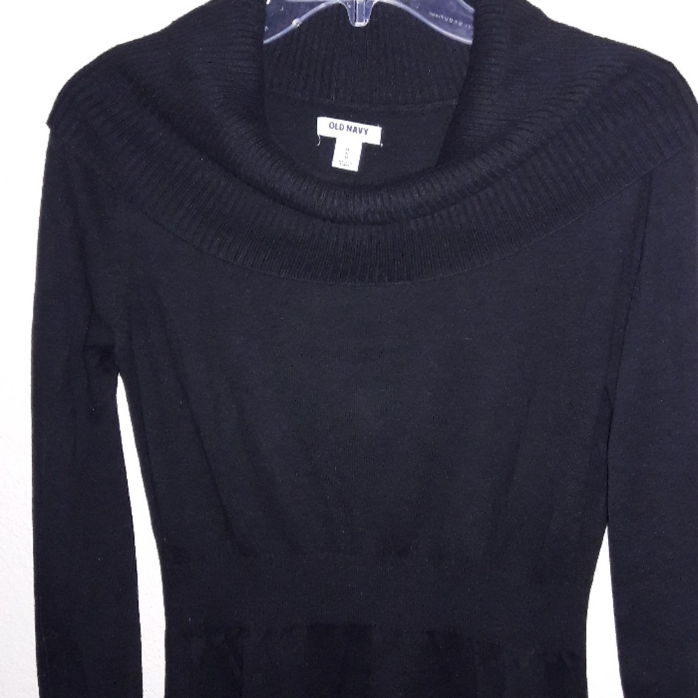 Cowl neck sweater dress